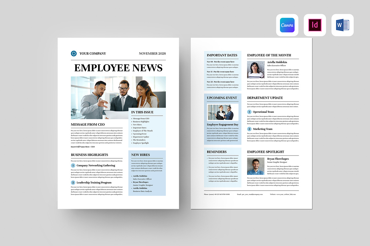 Company Employee Newsletter, a Flyer Template by Leaflove (Photo 1 of 5)