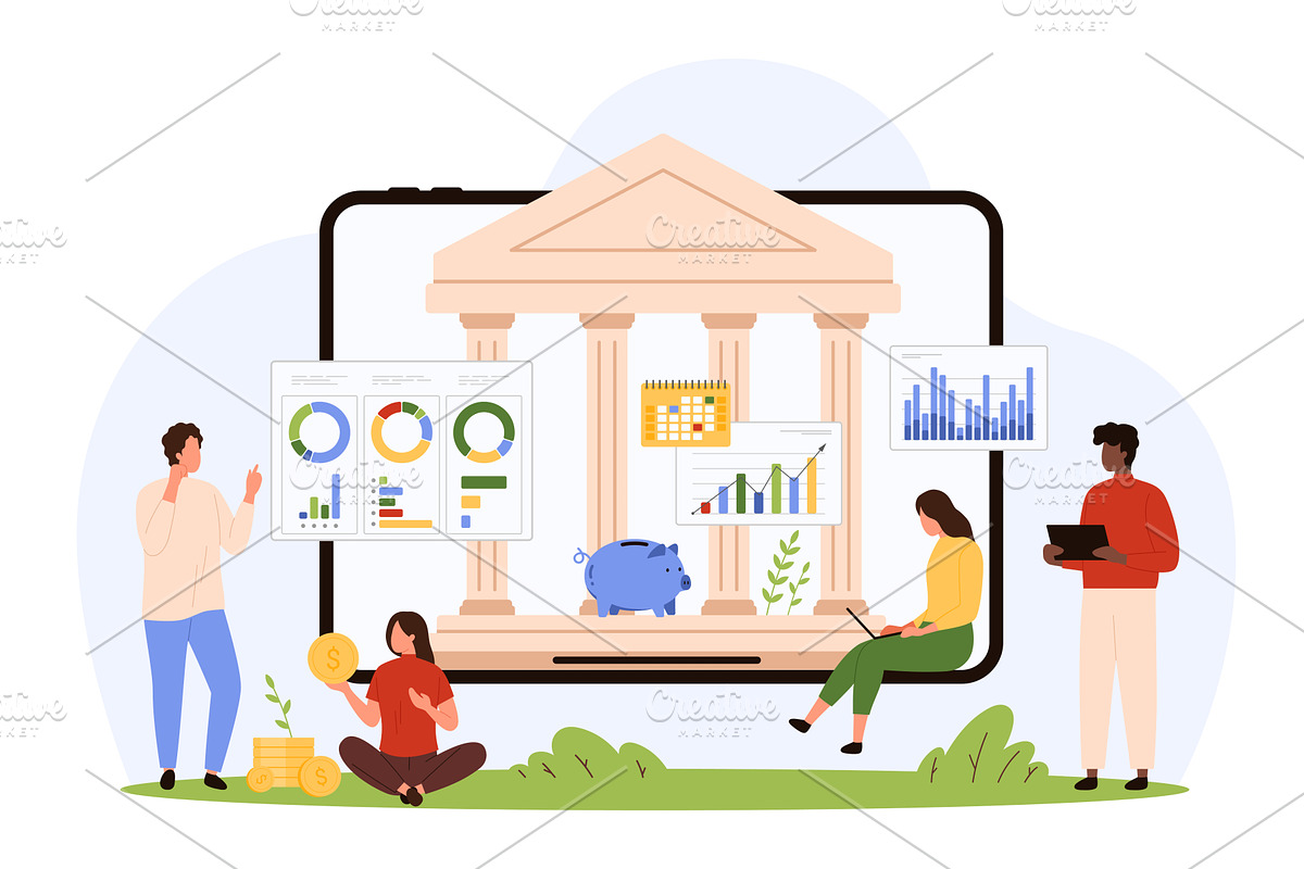 Bank account application for money, a Finance Illustration by Flashvector