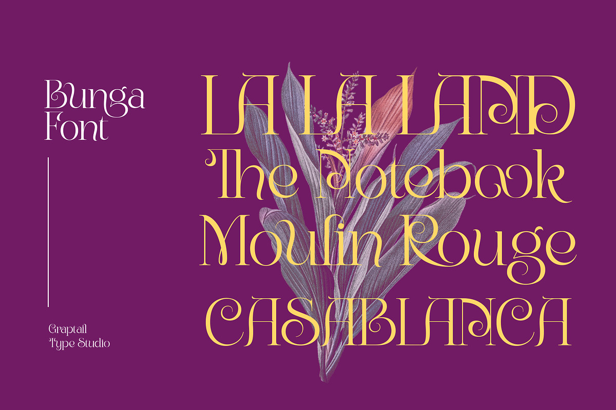 Bunga Pro | Romantic Font, a Script Font by Graptail (Photo 3 of 14)