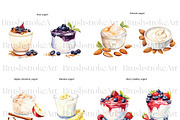 Watercolor Yogurt Clipart, Acai Bowl, a Food Illustration by BrushstrokeArtGB (Thumbnail 2 of 9)