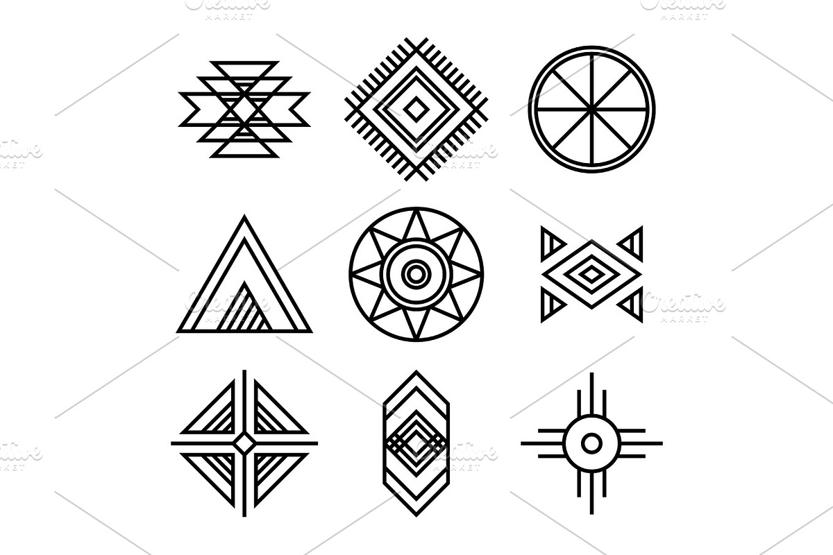 Native American Indians Tribal Symbols, a Decorative Illustration by Lianella's Shop