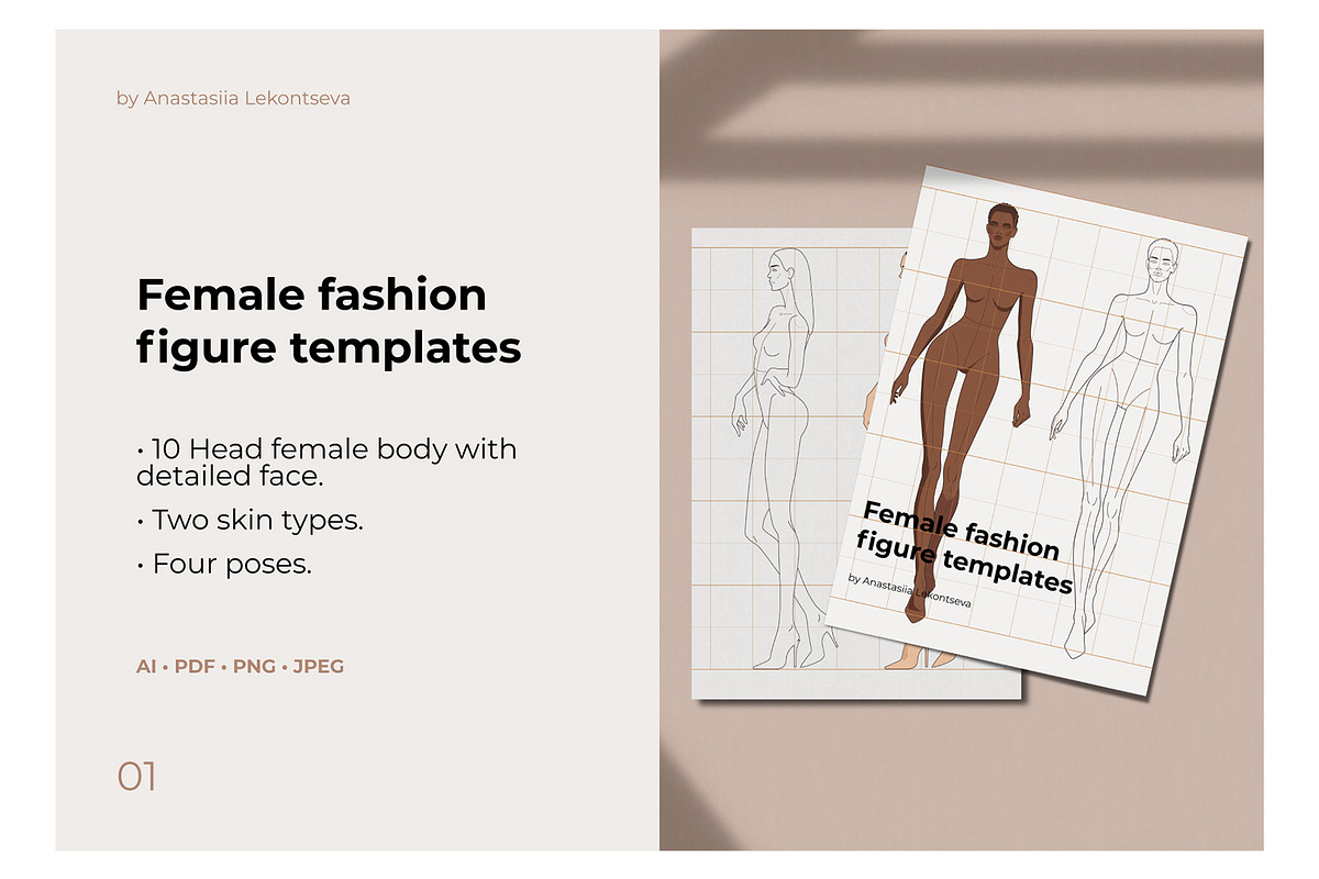 Female fashion figure templates, a Person Illustration by Asta Sia Le (Photo 1 of 7)