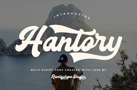 Hantory Bold Script Font, a Script Font by RantautypeStudio