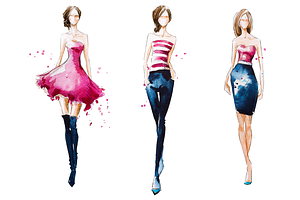Watercolor fashion illustration