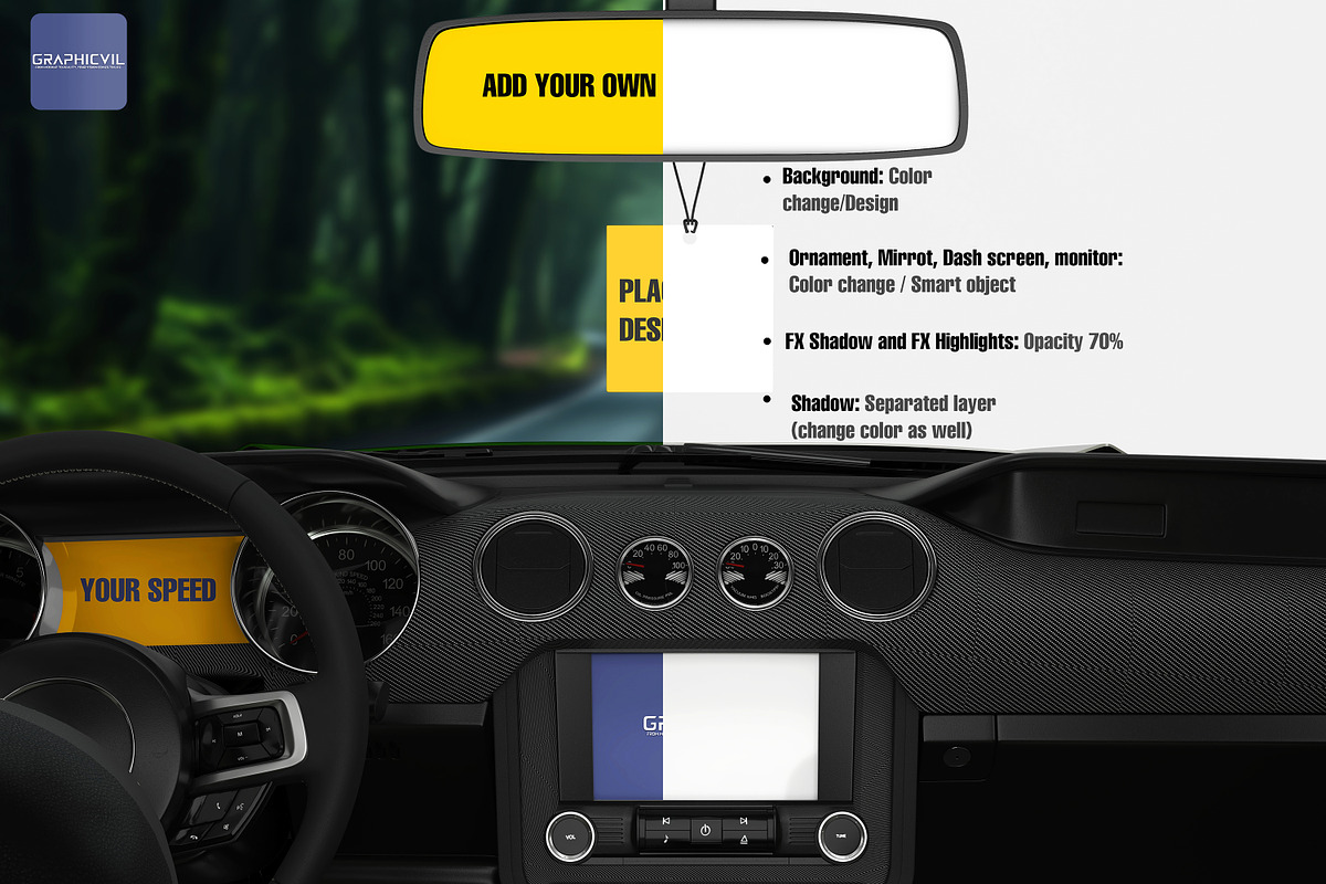 6 Car air freshener Mockup Aroma, a Merchandise Mockup by GraphicVil (Photo 2 of 11)