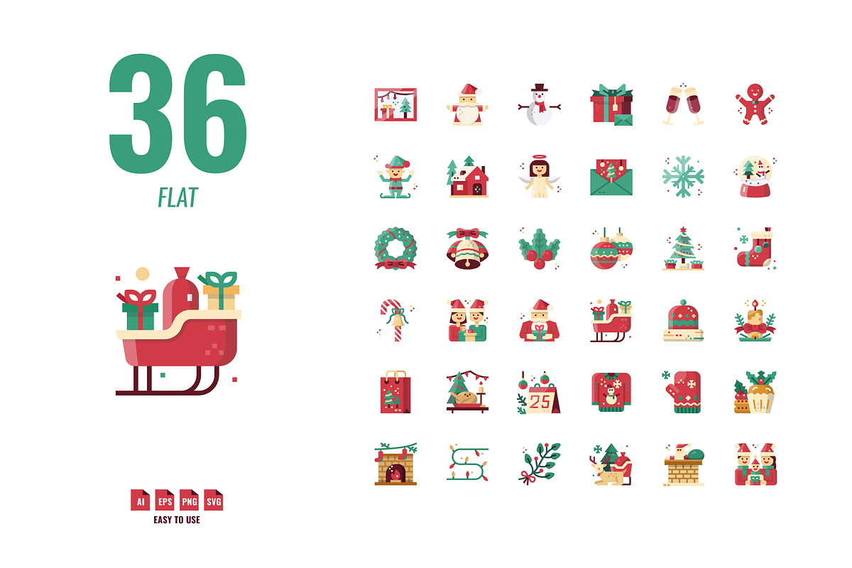 144 Christmas icons, a Solid Icon by Foxyard studio (Photo 3 of 6)