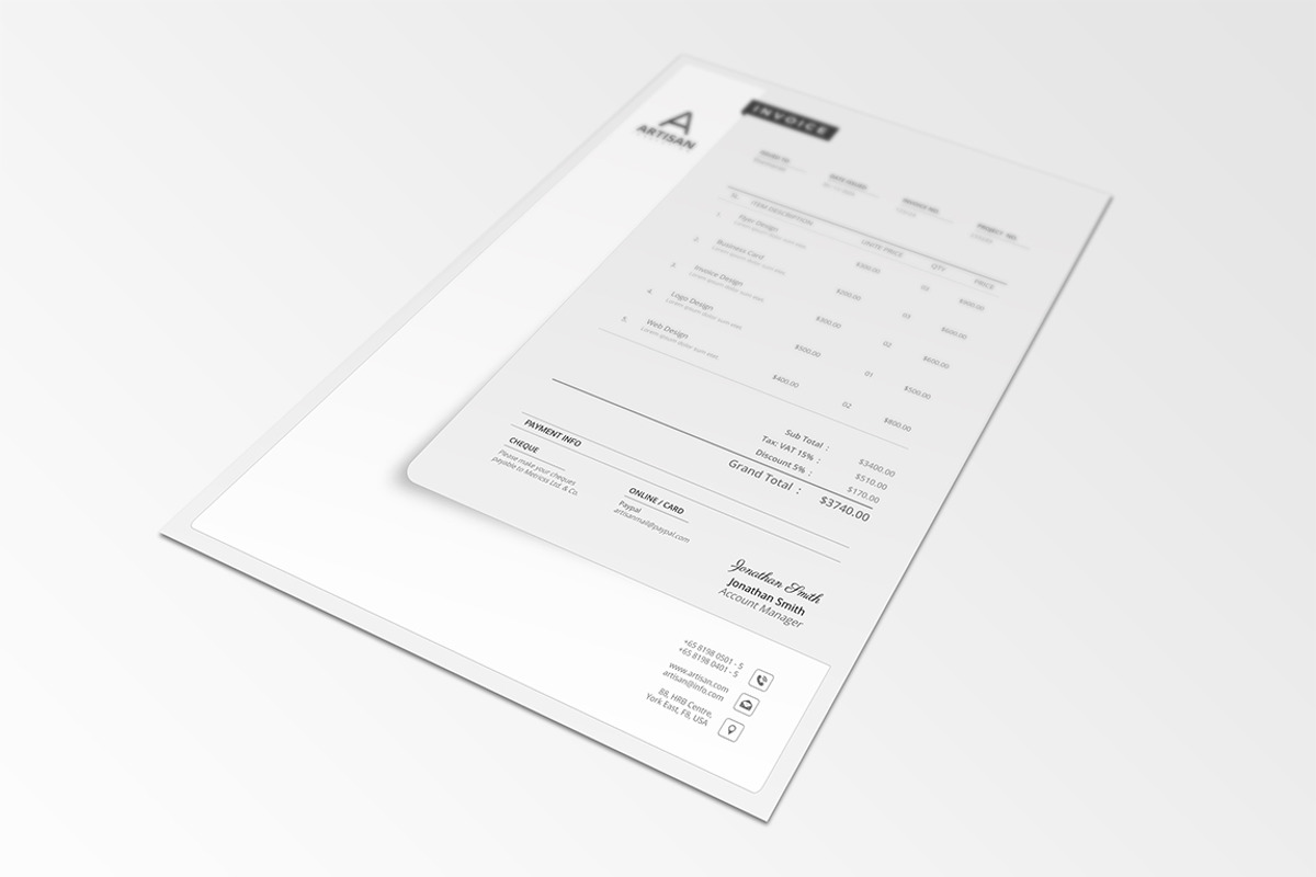 Brief-Estimation-Invoice-Letterhead, a Stationery Template by artisanHR (Photo 3 of 8)