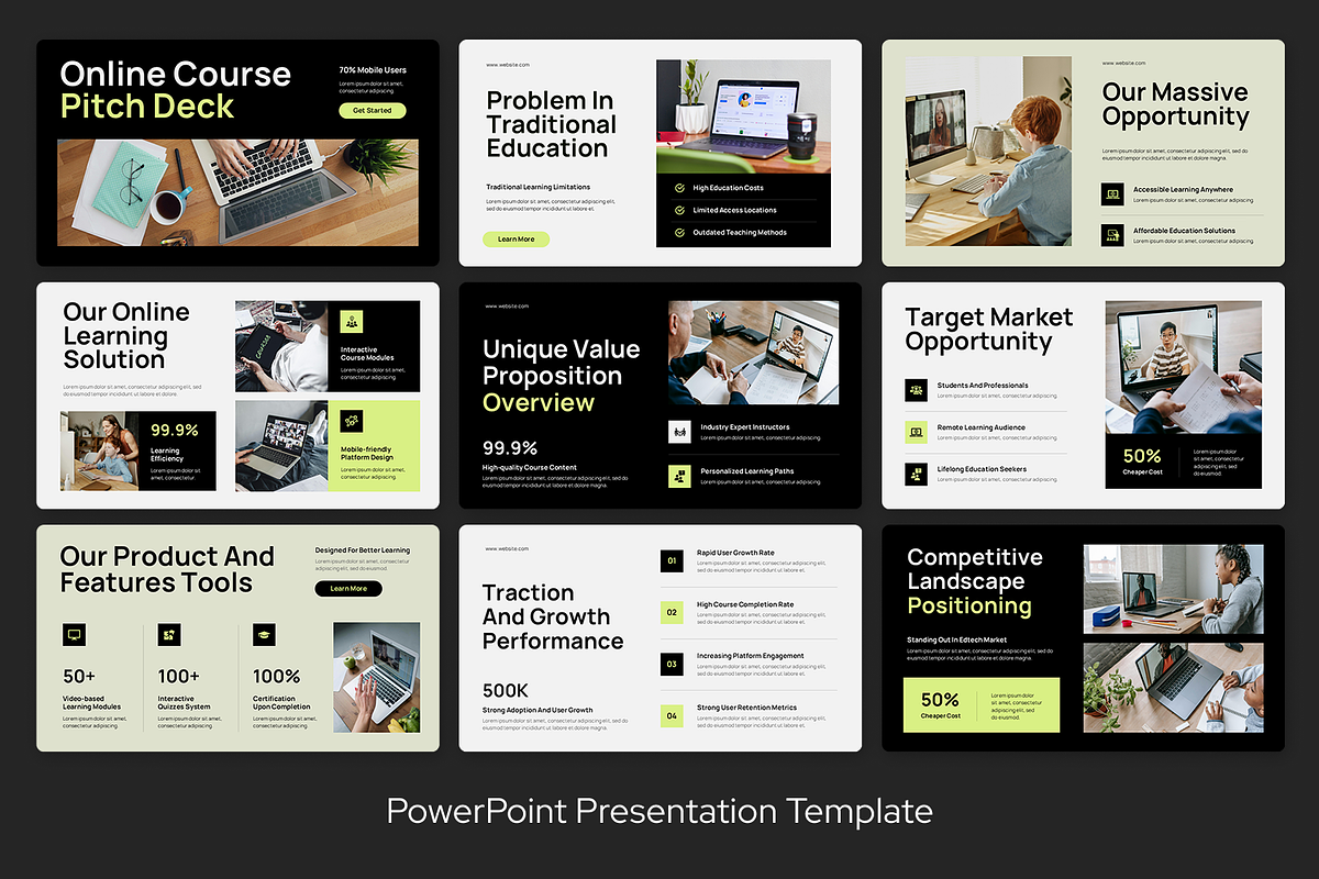 Black Lime Online Course, a Presentation Template by Sixtemp (Photo 2 of 3)