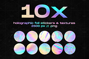 10 Holographic Metallic Foil Sticker, an Object Graphic by P-G-H (Thumbnail 1 of 2)