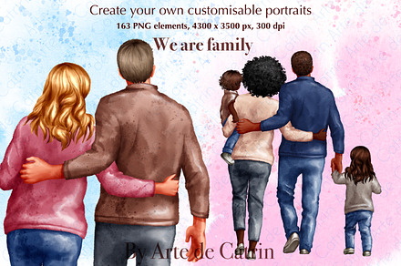We Are Family, Watercolor Clipart