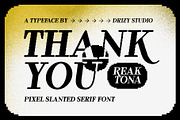 Reaktona - Pixel Slanted Serif Font, a Serif Font by Drizy (Thumbnail 10 of 10)