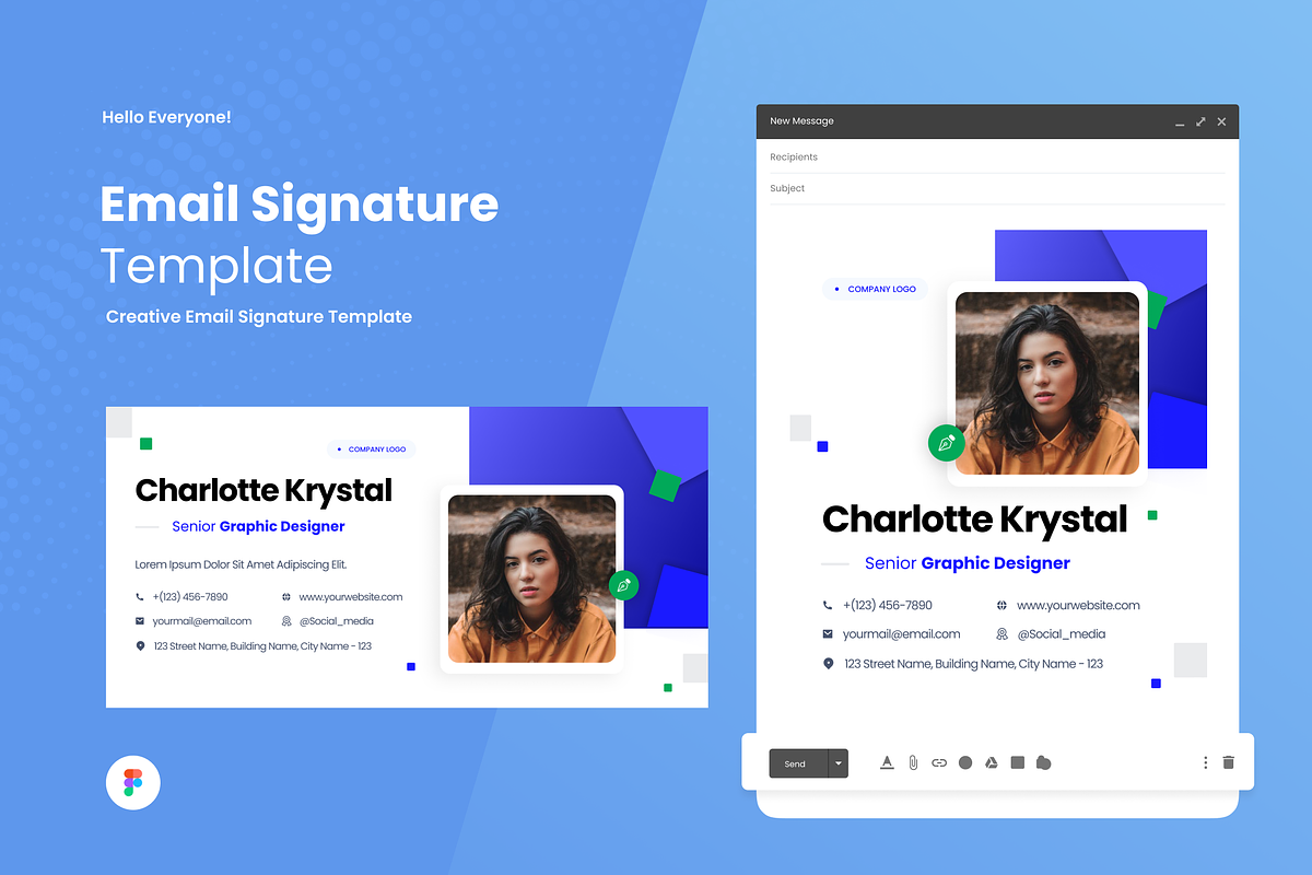 Graphic Designer - Email Signature, an UI Kit Template by SquidPixey (Photo 1 of 4)