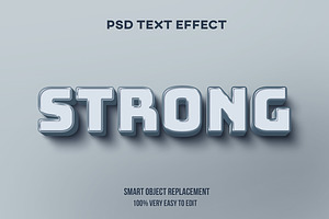 Strong 3D Text Effect Psd