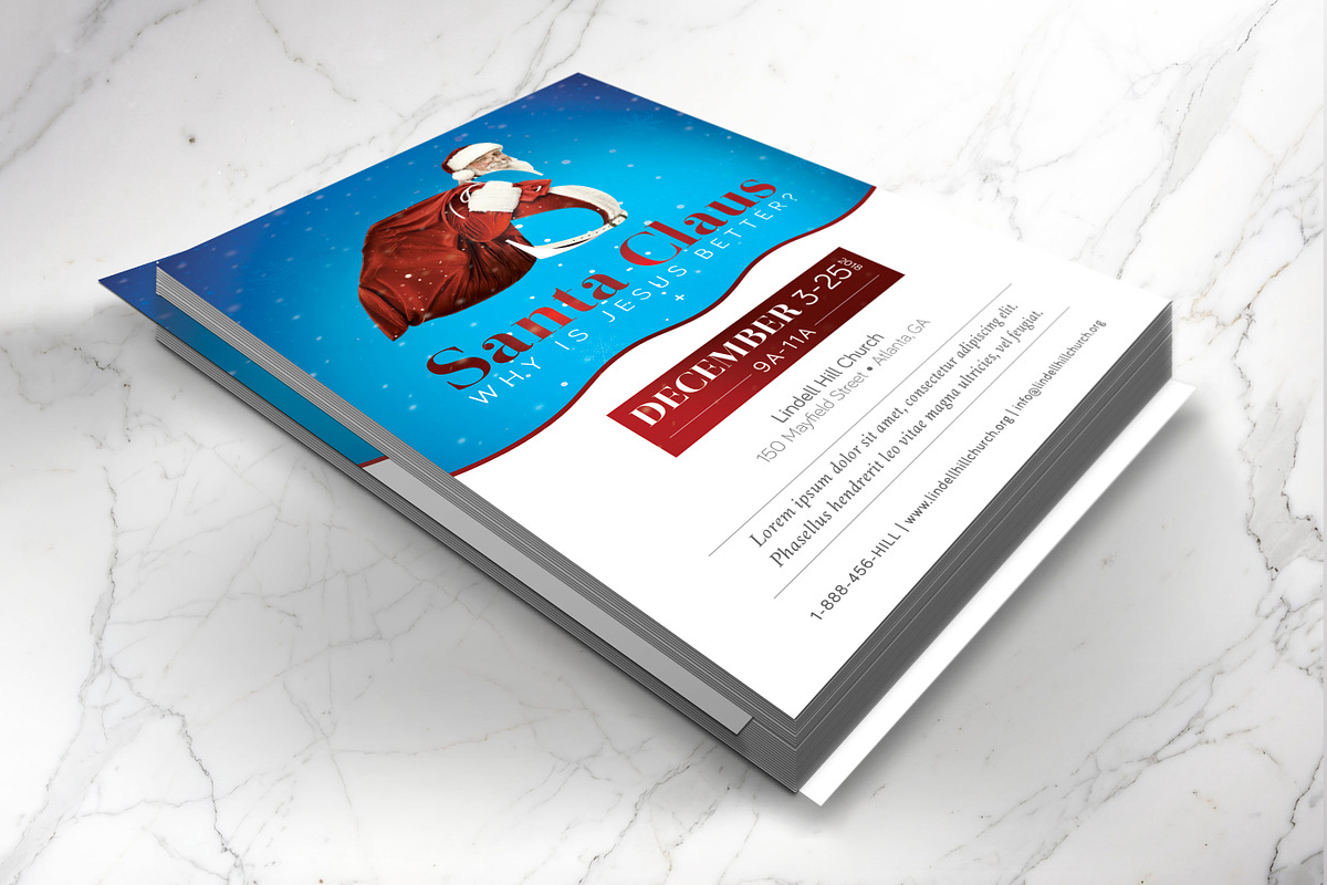 Santa Christmas Church Flyer PSD, a Flyer Template by Godserv Designs (Photo 4 of 9)
