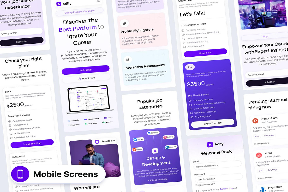 Adify Job Finder Web Template UI Kit, an UI Kit Template by Lumina_ui_ux202 (Photo 4 of 7)
