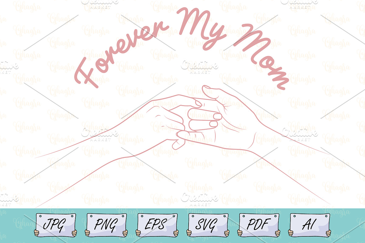 Forever My Mom T-Shirt Design svg, an Object Illustration by Ghagra (Photo 1 of 7)