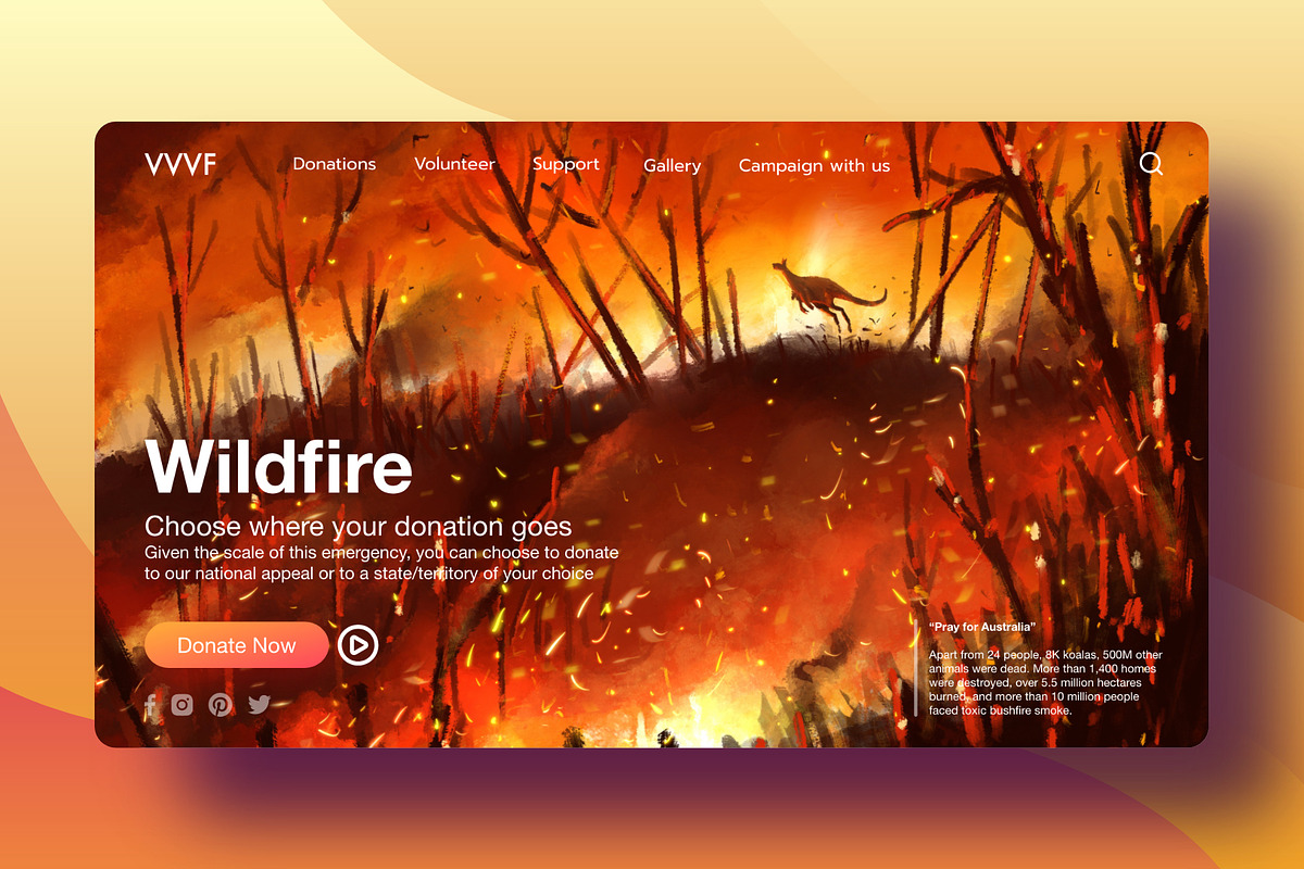 Kangaroo run away from wildfire, an Illustration by Artmeesri (Photo 1 of 3)