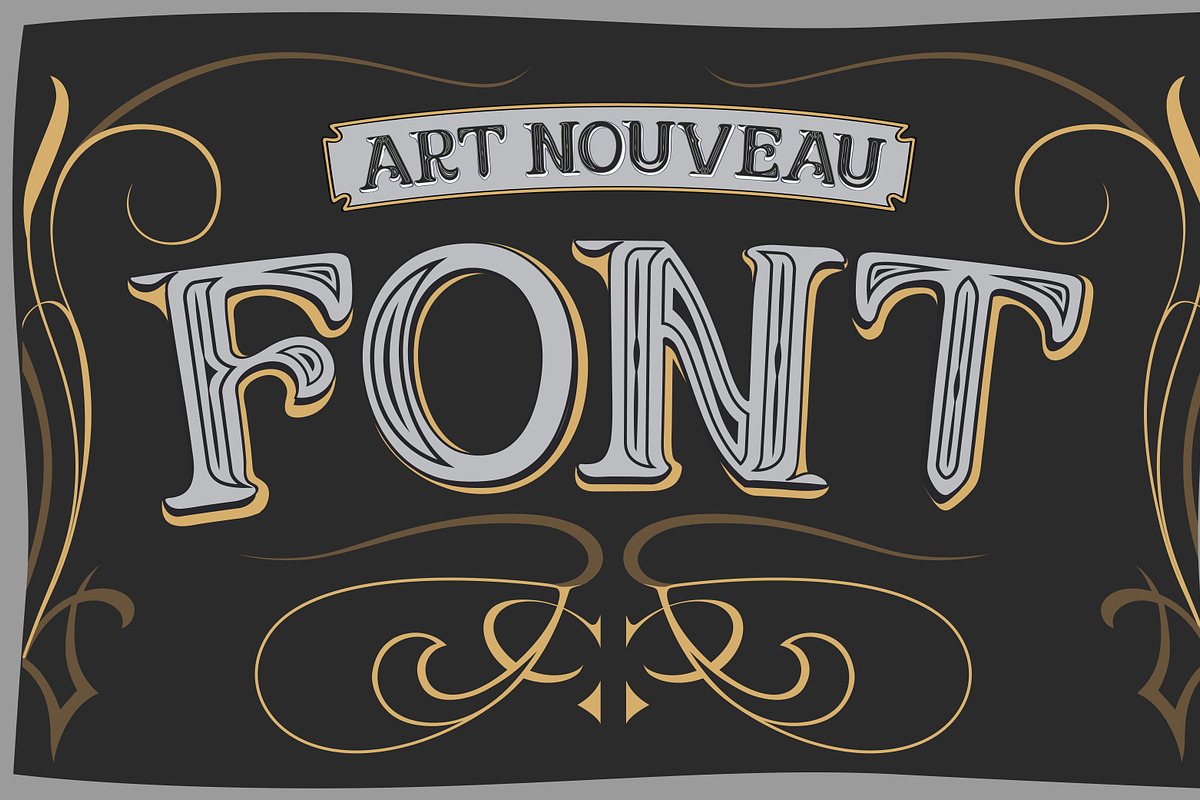 Vector art nouveau label font