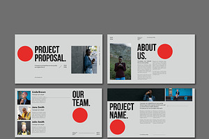 Grey Pitch Deck Layout Red Accent