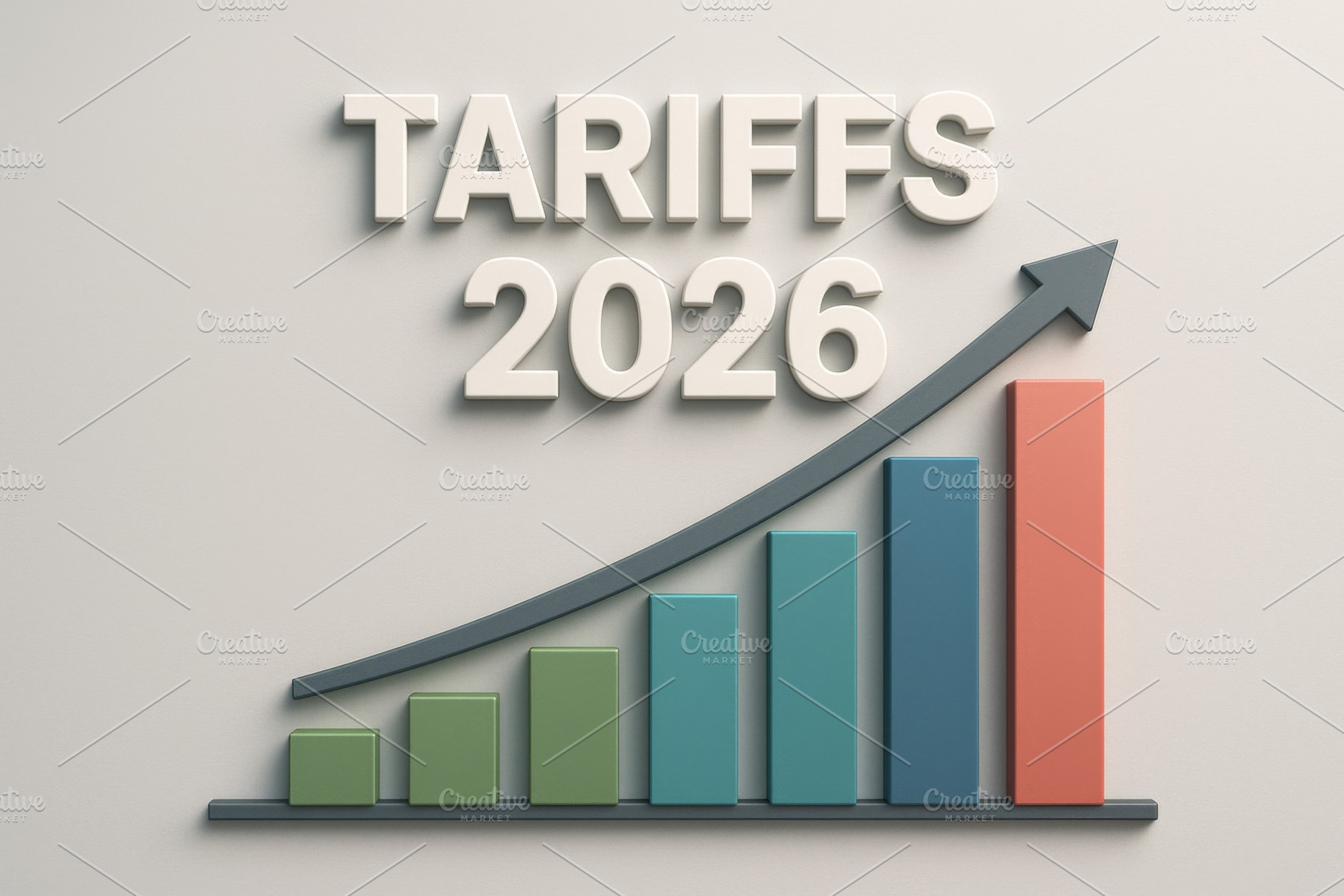Rising tariffs chart with upward arr, a Photo by Dvoevnore photos