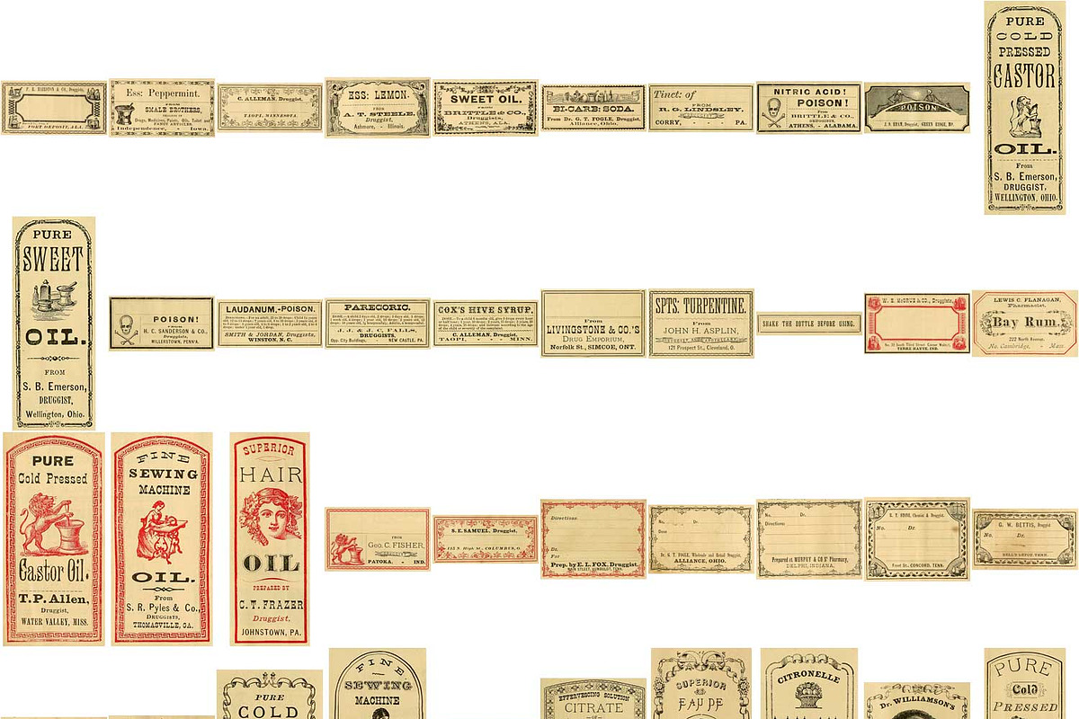 Vintage Apothecary Labels 2 - 50 PNG, an Object Graphic by ephemoire