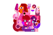 Music and Cocktails vector artwork, a Food Illustration by danjazzia (Thumbnail 2 of 2)