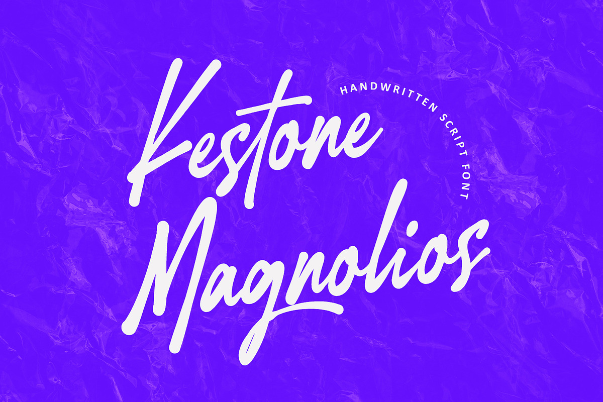 Kestone Magnolios Handwritten Script, a Script Font by Maulana Creative (Photo 1 of 8)