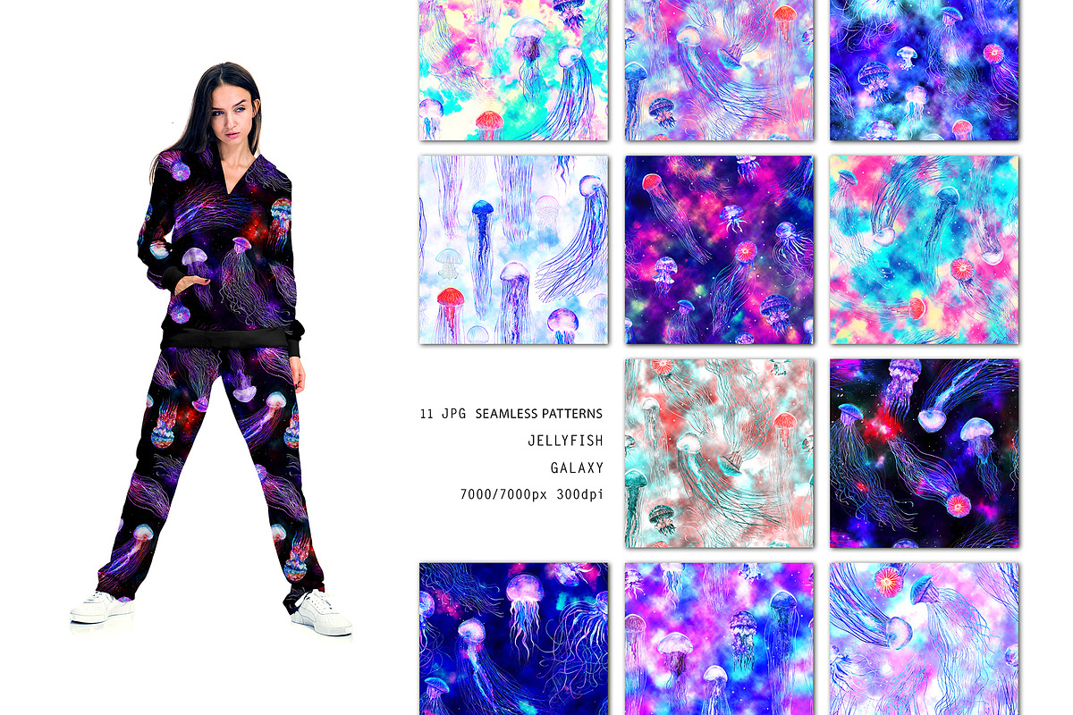 Jellyfish in the Galaxy Abstract set, a Texture Illustration by white angel arts (Photo 4 of 16)