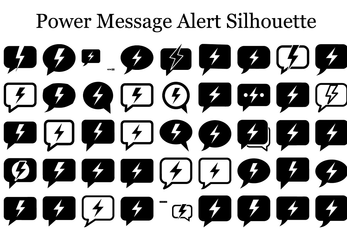 Power Message Alert Silhouettes, a Graphic by hafijul (Photo 1 of 11)