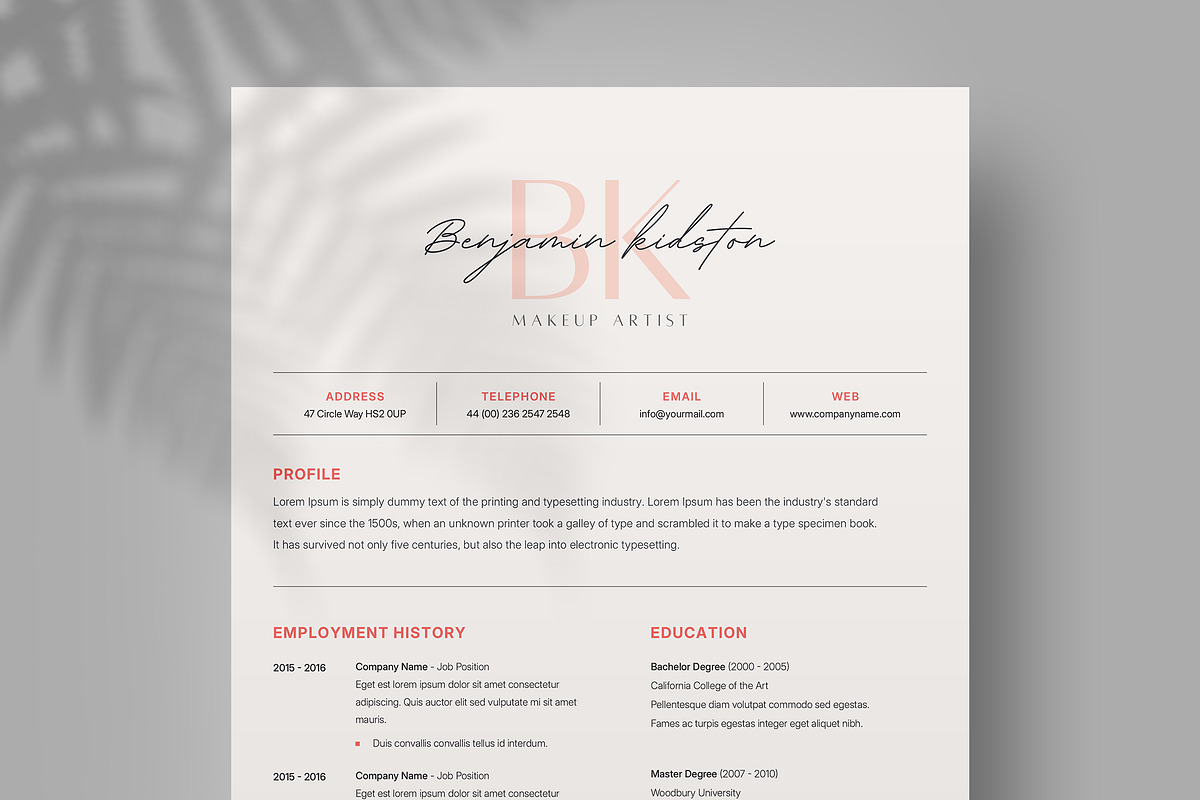 Modern Resume Template CV, a Resume Template by Theme Weavers (Photo 1 of 5)