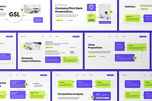 White Purple Pitch Deck Google Slide, a Presentation Template by graphicook