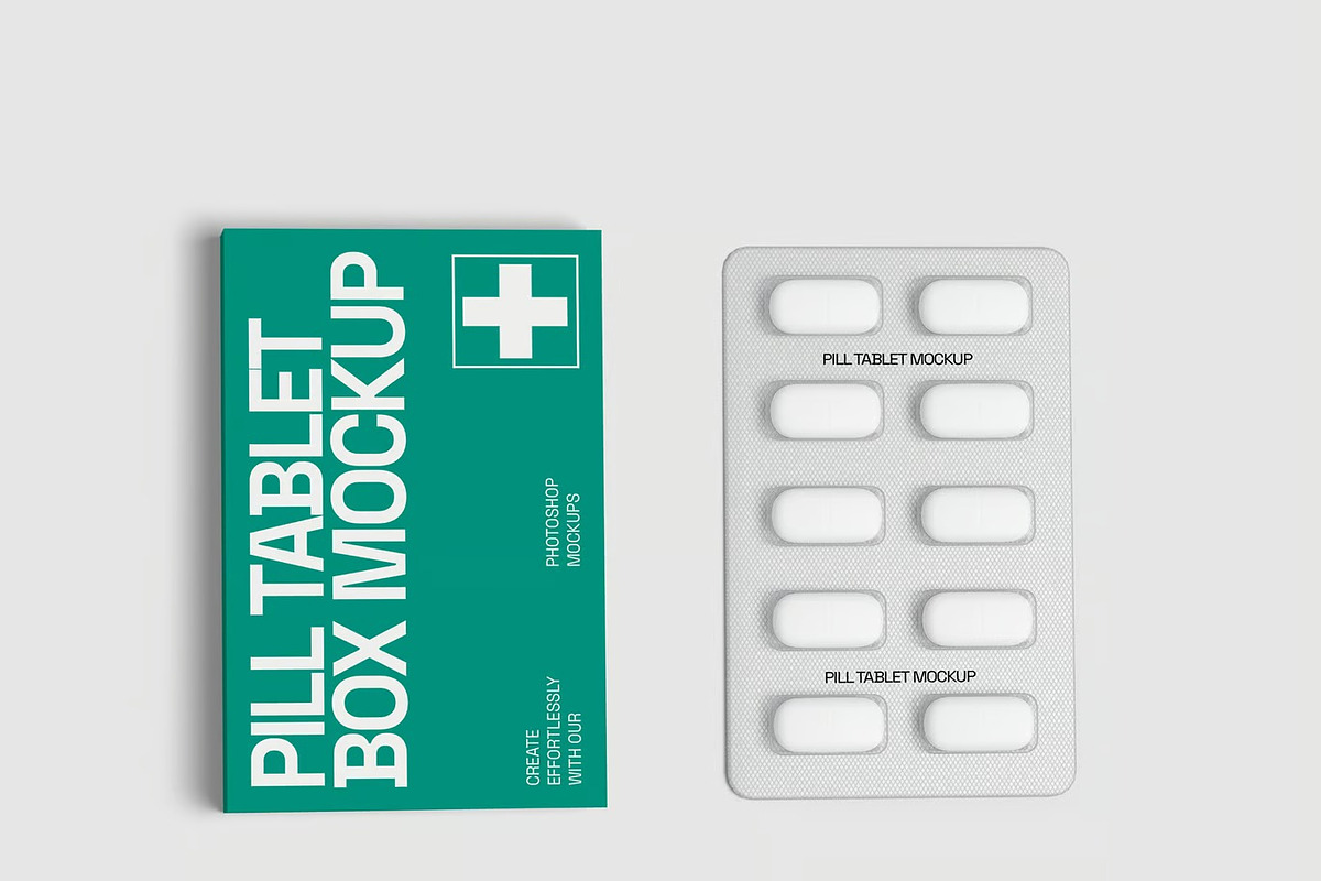 Pill Tablet Box Mockup, a Packaging Mockup by renderstockmarket (Photo 4 of 4)