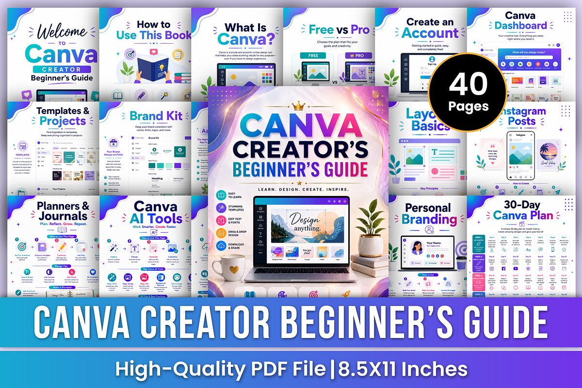 Canva Creator Beginner Guide | Desig, a Stationery Template by Mustafiz (Photo 1 of 5)