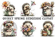 Quirky Spring Hedgehog Clipart, an Illustration by OK Design (Thumbnail 2 of 6)