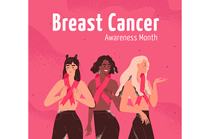 Breast Cancer Awareness Month card, a Healthcare Illustration by Good Studio