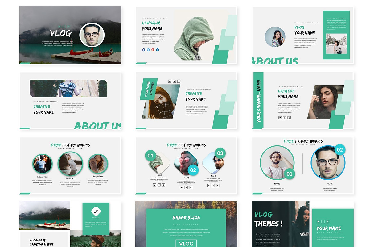 Vlog - Powerpoint Template, a Presentation Template by AQR Studio