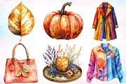 Watercolor Luxury Autumn Clipart PNG, a Seasonal Illustration by Canvas Craft (Thumbnail 2 of 3)