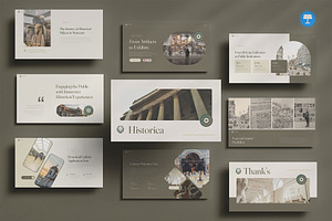 History & Museum Keynote, a Presentation Template by Pixslides