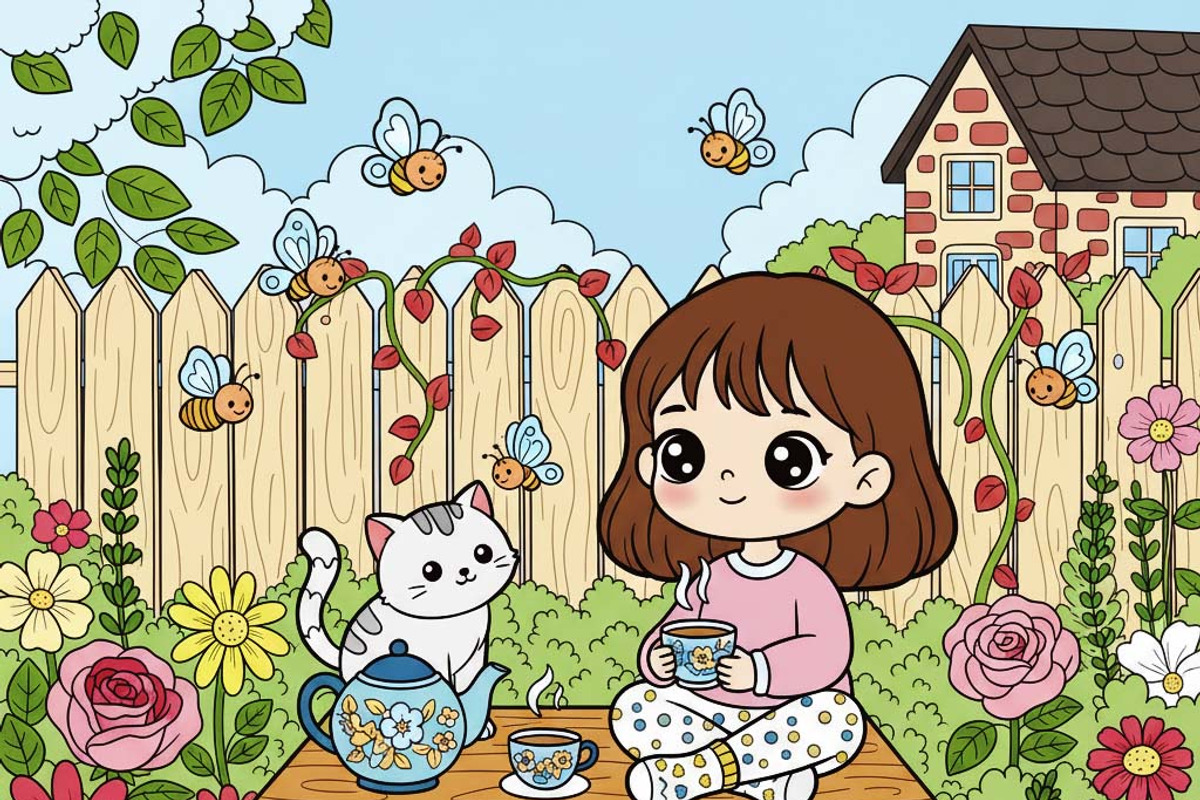 Cat Bestie Coloring Book Pages, an Illustration by one-touch (Photo 8 of 15)