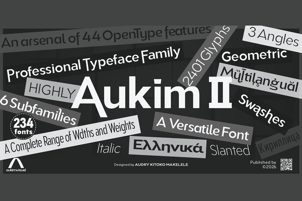 Aukim II, a Sans Serif Font by Aukimvisuel (Photo 1 of 15)