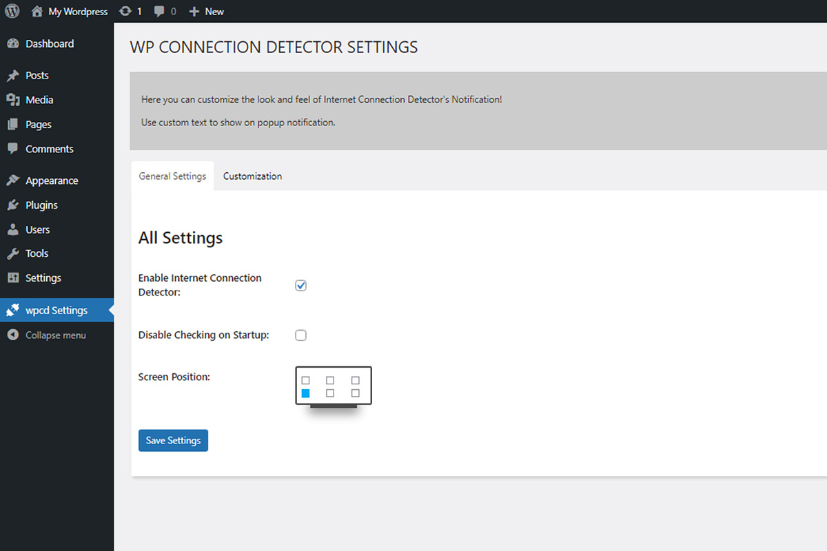 WPCD - WP Network Connection Detect, a WordPress Template by Techno Digitz (Photo 3 of 4)