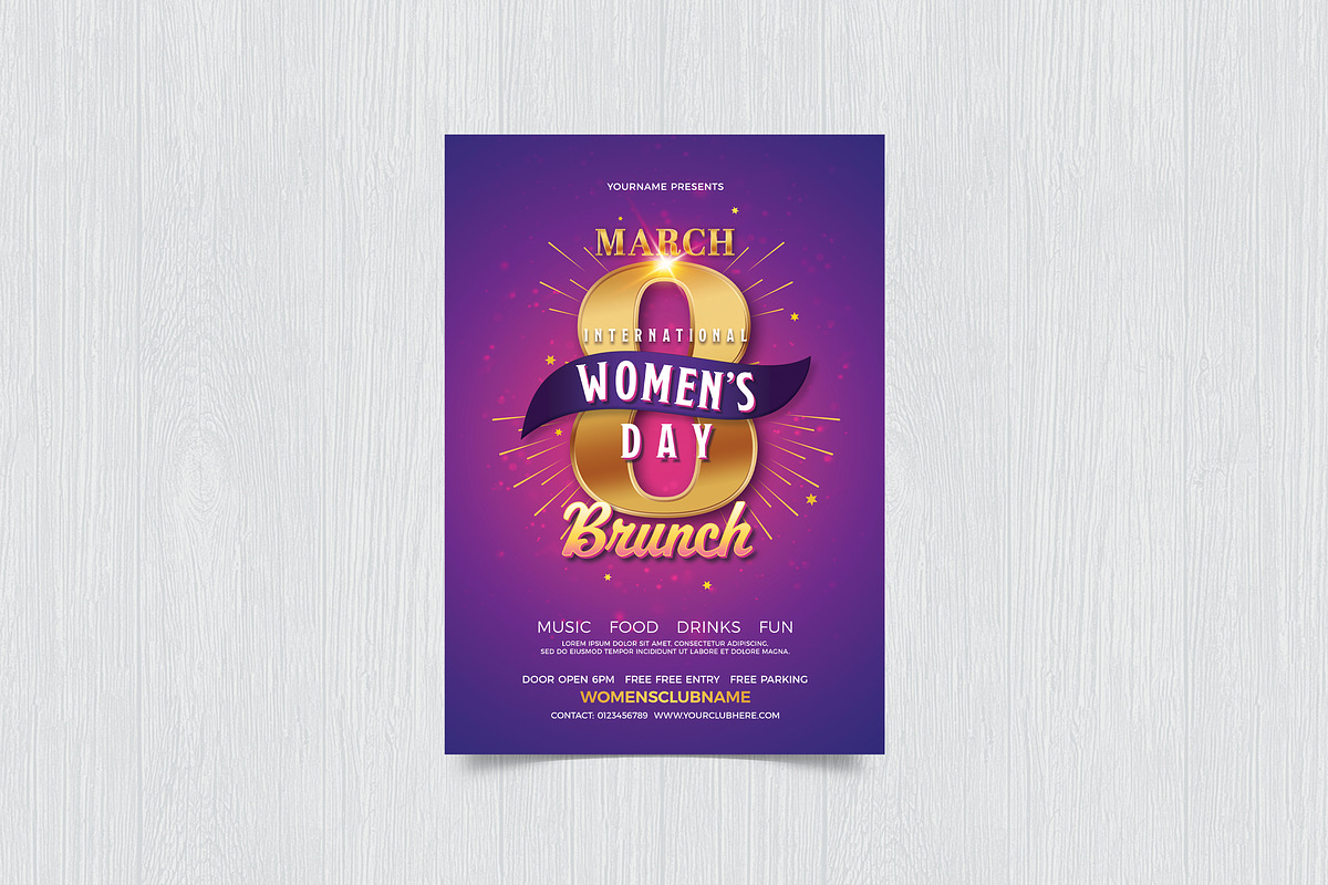 Women's Day Brunch Flyer, a Flyer Template by DesignWorkz