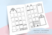 Undated monthly calendar template, a Stationery Template by Kate Snitser (Thumbnail 1 of 4)