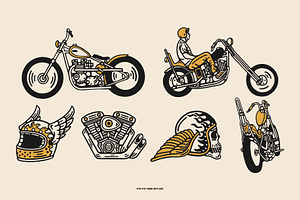 Chopper Motorcycle Illustration