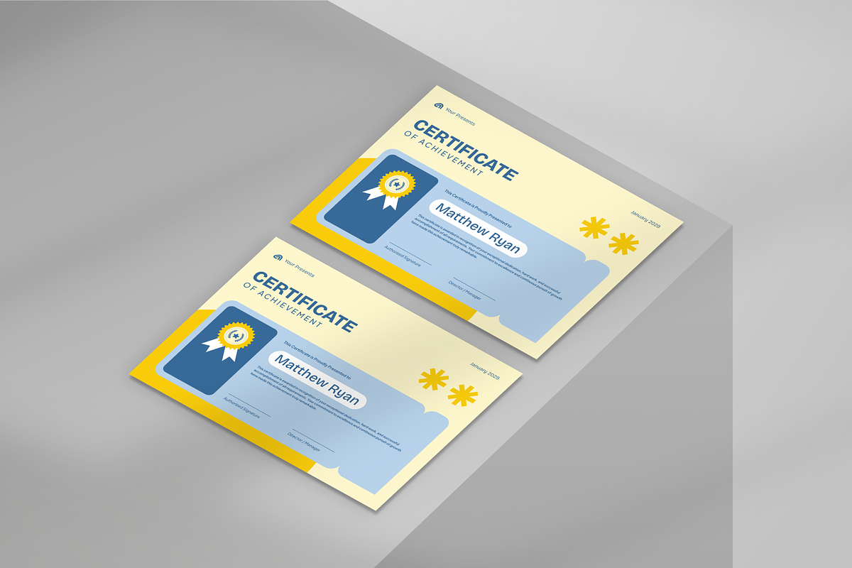 Modern Certificate Of Achievement, a Stationery Template by Annora Studio (Photo 4 of 6)