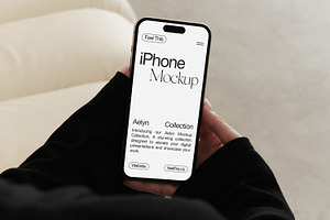 iPhone 15 Pro in Hands Mockup, an iPhone Mockup by Feel This