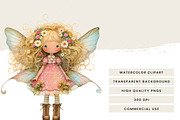 Watercolor Flower Fairy Girl Clipart, a Person Illustration by Design Scotch (Thumbnail 6 of 7)