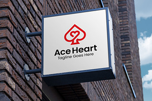Ace Heart Logo Design Template
