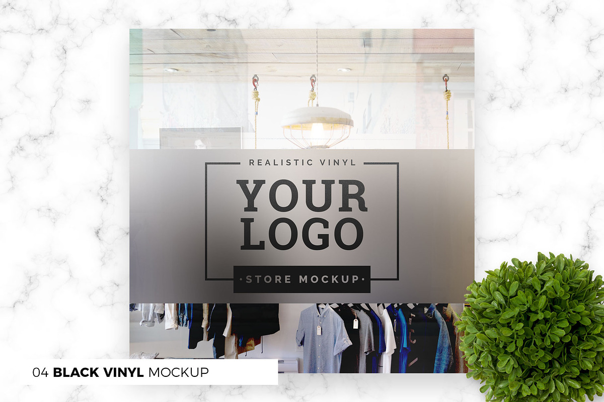 4 Storefront Vinyl Logo Mockup, a Shirt Mockup by MockUpgrade (Photo 6 of 7)