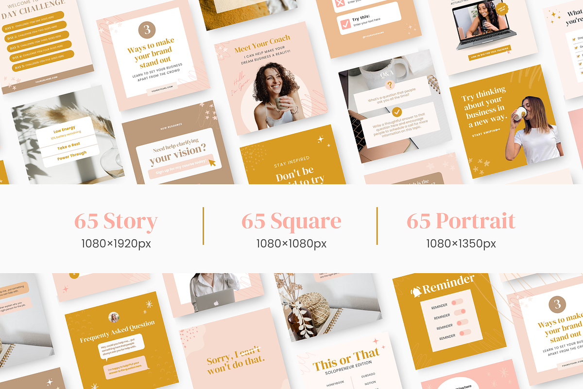 Boho Instagram Templates, Canva, a Social Media Template by Ciera Design Templates (Photo 4 of 10)